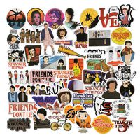 Stranger Things New Waterproof Stickers/Decals (50 pcs) of American TV Series for Laptop Skateboard Snowboard Water Bottle Phone Car Bicycle Luggage Guitar Computer PS4 (New Stranger T)