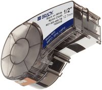 High Adhesion Cloth Label Tape (M21-500-499-TB) - Black On White Nylon - Compatible with BMP21-PLUS, ID PAL, and LABPAL Printers - 16' Length, 0.5" Width