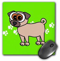 3dRose LLC 8 x 8 x 0.25 Inches Mouse Pad, Tan Pug and Paw Prints (mp_6128_1)