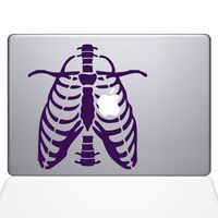 The Decal Guru Ribcage Apple Heart MacBook Decal Vinyl Sticker - 11" MacBook Air - Lavender (0223-MAC-11A-LAV)