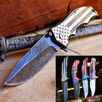 KCCEDGE BEST CUTLERY SOURCE USA American Flag 8 Inches Punisher Folding Pocket Knife Proud of America Knife (Don't Tread on Me)