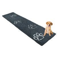 My Doggy Place - Ultra Absorbent Microfiber Dog Door Mat, Durable, Quick Drying, Washable, Prevent Mud Dirt, Keep Your House Clean (Charcoal w/Paw Print, Hallway Runner) - 8' x 2' Feet