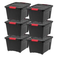 IRIS USA, Inc TB-28 Stack & Pull Storage Box, 32 Quart, Black