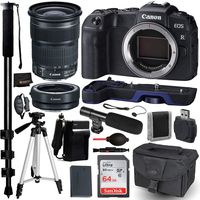 Canon EOS RP Mirrorless Digital Camera with EF 24-105mm f/3.5-5.6 STM Lens and Mount Adapter EF-EOS R Kit Accessory Bundle - Canon Extension Grip (Blue) + SanDisk Ultra 64GB Memory Card + More