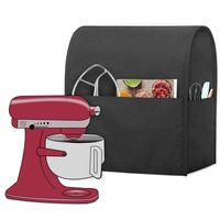 Luxja Dust Cover Compatible with 6-8 Quart Stand Mixer, Cloth Cover with Pockets for Stand Mixer and Extra Accessories (Compatible with All 6-8 Quart Stand Mixer), Black
