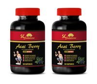 antioxidant Booster - ACAI Berry Extract 1200 Mg - acai Natura - 2 Bottles (120 Capsules)