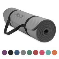 Gaiam Essentials Thick Yoga Mat Fitness & Exercise Mat With Easy-Cinch Yoga Mat Carrier Strap (72"L X 24"W X 2/5 Inch Thick)