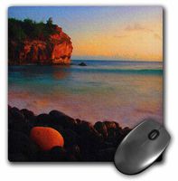 3dRose LLC 8 X 8 X 0.25 Inches Shipwreck Beach Sunset Canvas Mouse Pad (mp_26349_1)