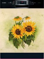 Sunflowers Dishwasher Art Painted Magnetic Dishwasher Cover DA - 11258