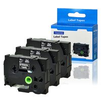 SuperInk 3 Pack Replacement STE Label Tape STe-141 ST-141 STe141 ST141 Black on Clear Mobile Stencil Tape Compatible for Brother P-Touch Printer PT-D450 PT-E500 PT-D600 (3/4"x 9.8'',18mm x3m)