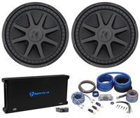 (2) Kicker 44CVX152 Comp VX CVX 15" 4000w Car Subwoofers+Mono Amplifier+Amp Kit