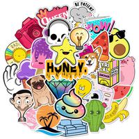 Cute Stickers 50 PCS, Stickers for Teens,Girls,Kids,Adults - Stickers for Waterbottles,Laptop,Phone,Hydro Flask Travel Vinyl Stickers Waterproof (Cartoon Series-B)