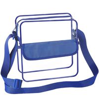 BAGAIL Clear Purse NFL &PGA Approved Cross-Body Shoulder Messenger Bag with Adjustable Strap (Royal Blue, 10x10x3.5inch)