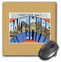 3dRose LLC 8 x 8 x 0.25 Inches Mouse Pad, Greetings from Baltimore Maryland Scenic Postcard Reproduction (mp_170081_1)