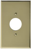 Morris 83753 Painted Steel Wall Plate, Oversize Single Receptacle, 1 Gang, 1.406" Hole Diameter, Ivory