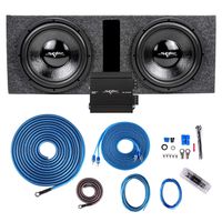 Skar Audio Dual 12" Complete 1000 Watt Subwoofer Bass Package - Includes Subwoofers in Ported Box with Amplifier