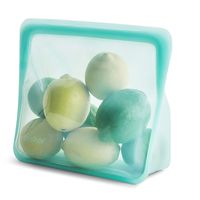 Stasher Stand-Up 100% Silicone Reusable Food Storage Bag, 7.75" x 3" (56-ounce), Aqua