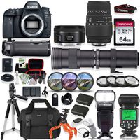 Canon EOS 6D Mark II DSLR Camera with 50mm f/1.8 Lens, Sigma 70-300mm Lens & 420-800mm Telephoto Lens Kit with Prime Accessory Bundle