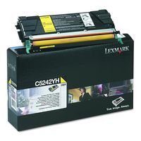 Lexmark C5242YH High yield laser toner cartridge for lexmark c524/c532/c534, 5k yield, yellow