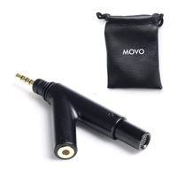 Movo MA1000 V-Shape TRRS Omni-Directional Microphone with Headphone Monitoring Jack for iPhone, iPad, Android Smartphones and Tablets