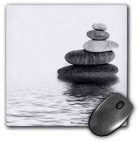 3dRose Mouse Pad Balanced Stone Cairn Zen Style in Water, 8 x 8" (mp_274826_1)