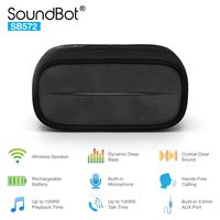 SoundBot SB572 Bluetooth 4.1 Wireless Speaker for 8hrs Music Streaming and Hands-Free Calling, Premium Driver Passive Radiator Bass, Built-in Mic and Battery, 3.5mm Audio Port for Indoor Outdoor