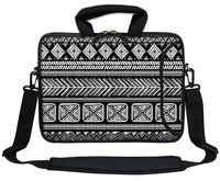 Meffort Inc 11.6 Inch Neoprene Laptop Bag with Extra Side Pocket, Soft Carrying Handle & Removable Shoulder Strap for 10" to 11.6" Size Ultrabook Chromebook - Black Gary Pattern A