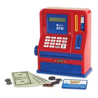 Learning Resources Teaching ATM Bank, Blue & Red, 32 Pieces
