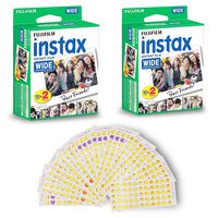 Fujifilm Instax Wide Instant 40 Film for Fuji Instax Wide 210 200 100 300 Instant Photo Camera Plus Emoj Smiley Stickers