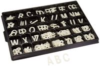 Displays2go White Letter Kit for Grooved Sign Boards, 1.5" Characters, Helvetica (LS15)