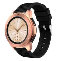 ZSZCXD Compatible for Samsung Galaxy Watch 42mm, 20mm Width Silicone Replacement Strap Wristband WatchBand for Samsung Galaxy (42mm) SM-R810/SM-R815 (Black, 20mm Width)