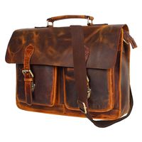 Rustic Town 15 inch Leather Laptop Messenger Bag Computer Satchel Briefcase Bag
