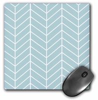 3dRose Mint Blue Herringbone Pattern Modern Arrow Feather Inspired Design Mouse Pad (mp_179814_1)