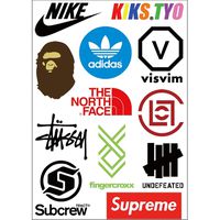 Fashion Brands Sneaker BAPE Logo Laptop Luggage Stickers A4 Size