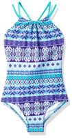 Kanu Surf Girls' Big Jasmine Beach Sport Halter One Piece Swimsuit, Mahina Purple, 10