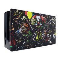 eXtremeRate Custom Soft Touch Grip Faceplate for Nintendo Switch Dock, Scary Party Patterned DIY Replacement Housing Shell for Nintendo Switch Dock - Dock NOT Included