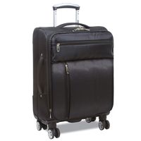 Dejuno 20-Inch Carry-on Luggage with Laptop Computer Compartment, Black