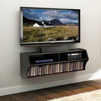 Prepac BCAW-0200-1 Altus Wall Mounted Audio/Video Console, 48.5"W x 16.75"H x 16"D, Black