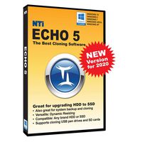 NTI Echo 5 (New for 2020!). The Best Cloning Software. It Simply Works. Make an exact copy of a HDD or SSD, with Dynamic Resizing
