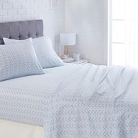 AmazonBasics Lightweight Super Soft Easy Care Microfiber Sheet Set with 16" Deep Pockets - Queen, Teal Scallop