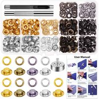 Grommet Kit, Shynek 240 Sets 1/4 Inch Grommet Eyelets Kit with 3 Pieces Installation Tool Kit (4 Colors)