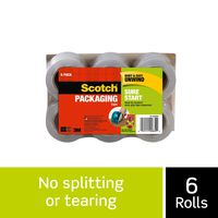 Scotch Sure Start Packaging Tape Refill Rolls, 6-Rolls, 1.5" Core, 1.88 Inches x 900 Inches (DP-1000RF6)