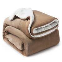 Bedsure Sherpa Fleece Blanket Throw Size Camel Plush Throw Blanket Fuzzy Soft Blanket Microfiber
