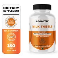 Milk Thistle Extract 80% Silymarin for Liver Cleanse and Support Healthy Liver 400 mg Capsules | AMALTH