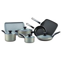 Farberware 21925 High Performance Nonstick Cookware Pots and Pans Set Dishwasher Safe, 17 Piece, Champagne