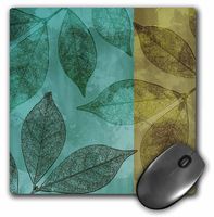 3dRose LLC 8 x 8 x 0.25 Inches Mouse Pad, Green and Gold Leaves- Autumn Colors- Art (mp_99244_1)