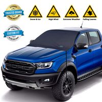 EzyShade Windshield Snow Cover + Bonus Item. See Size-Chart with Your Vehicle for Custom-Like Fit. Highest Durability Waterproof Fabric. No Scratchy Magnets. Keeps Snow and Ice Off. Max (L) Size