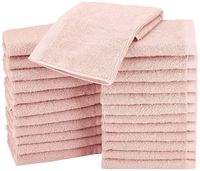 AmazonBasics Washcloth Face Towels, Pack of 24, Petal Pink