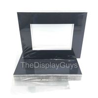 The Display Guys, 25 Sets 5x7" inches Black Picture Photo Matting Mats Boards (White Core Bevel Cut) + Black Back Boards + Clear Plastic Bags (25 pcs Black Complete Set)