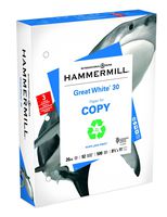 Hammermill Paper, Great White 30% Recycled Printer Paper, 8.5 x 11 Paper, 3 Hole Punch, 20lb, 92 Bright, 1 Ream / 500 Sheets (086702C) Acid Free Paper